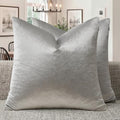 Silver Grey Velvet Throw Pillow Covers 24x24 Pack of 2 (Silver Grey / 24" x 24" (Pack of 2))