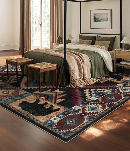 8x10 Western Cabin Area Rugs for Living Room (Bear / 8'x10' (Rectangular))