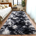 Fluffy Runner Rugs for Bedroom 2x6 (Black White / 2' x 6' (Rectangular))