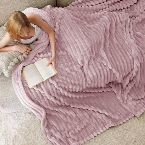 Soft Queen Size Blanket for Bed Pink 90"x90" (Pink / Queen)