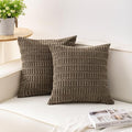 Pack of 2 Corduroy Decorative Throw Pillow Covers 20x20 Inch (Green / 20" x 20" (Pack of 2))