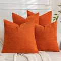 Set of 4 Soft Textured Decorative Throw Pillow Covers 22x22 Inch Cozy Farmhouse Cushion Cover Square Accent Pillow Cases for Bed Couch Sofa Living Room (Burnt Orange / 22" x 22" (Pack of 4))