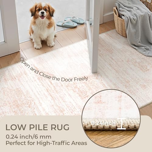 2x12 Runner Rug (Pink/White / 2' x 12' (Runner))
