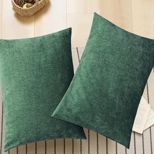 Decorative Standard Throw Pillow Covers 26 X 20 Inches Dark Green (26" x 20" (Pack of 2) / Dark Green)