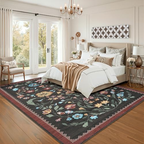 Washable Rug 4x6 Area Rugs for Living Room (C Red / 4' x 6' (Rectangular))