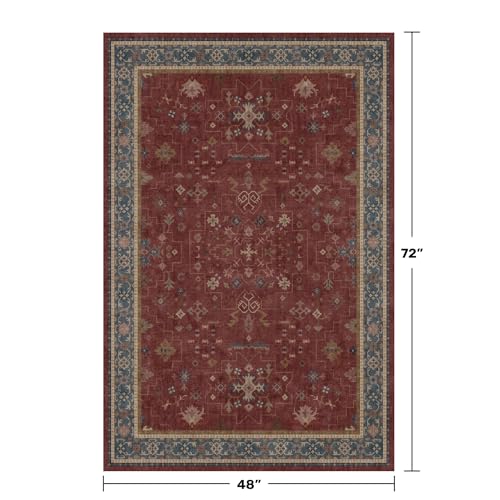 Turkish 4x6 Rug for Living Room Small (4' x 6' (Rectangular) / Burgundy)