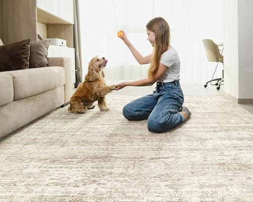 5x7 Washable Area Rug (Beige/Brown / 5' x 7' (Rectangular))