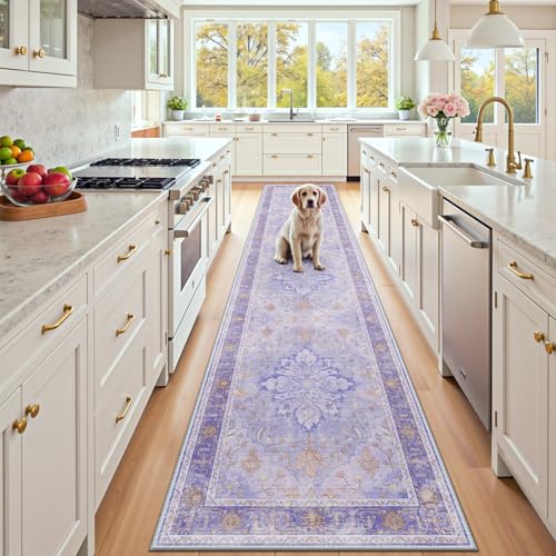 Washable Area Rug (Purple / 2' x 10' (Rectangular))