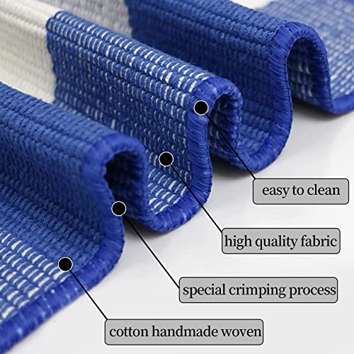 Buffalo Plaid Outdoor Rug 27.5x43 Blue and White Front Door Mat (Blue and White Plaid / 2'3" x 3'7" (Rectangular))
