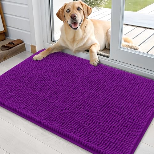 Dog Door Mat for Muddy Paws 36x24 (Purple / 36" X 24")