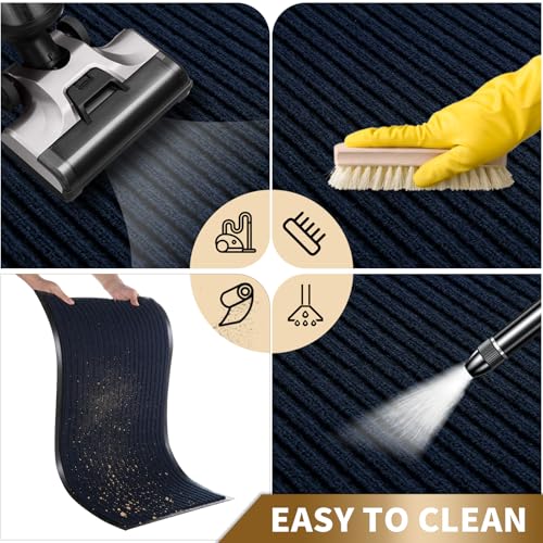 Front Door Mat Outdoor Indoor 47x32 (Navy Blue / 47x32 Inch)