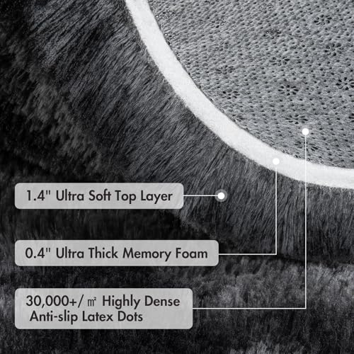 8x10 Ft Extra Large Shag Rugs for Living Room (Dark Grey / 8' X 10' (Rectangular))