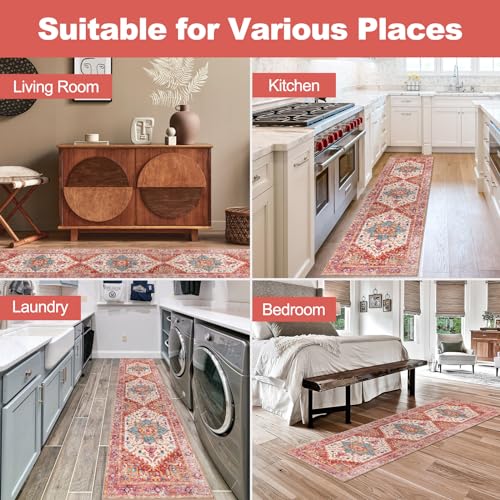 Washable Runner Rug (2' x 8' / Pink)