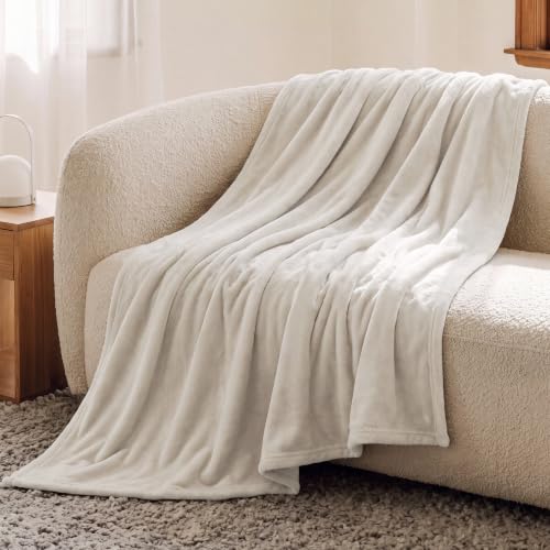 GentleSoft Bedding Fleece Blanket for Girls and Boys (06 - Linen Beige / Kids (43" x 55"))
