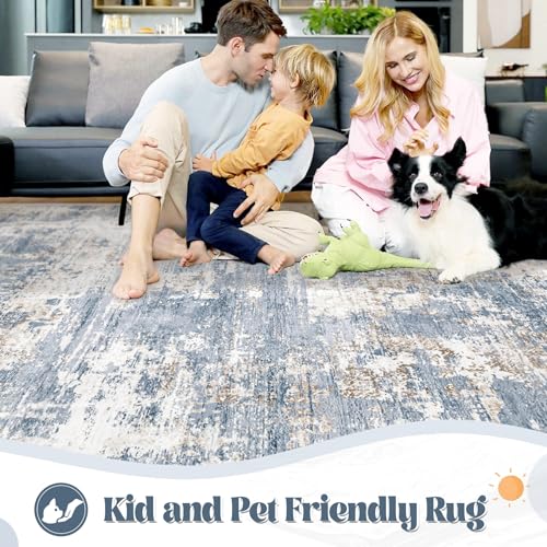 5x7 Area Rugs for Living Room (Blue / 5' x 7' (Rectangular))