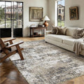 Brown Area Rug 6x9 Modern Abstract (Abstract Brown / 6' x 9' (Rectangular))