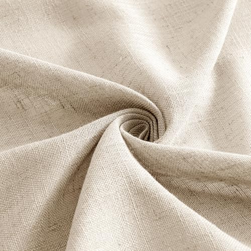 Light Taupe Linen Curtains 52x63 Inch Length for Bedroom Living Room (Light Taupe / 52"W x 63"L (Pack of 2))