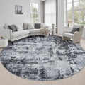 Round Area Rug Living Room (Dark Black / 6' (Round))