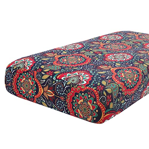 Printed Couch Cushion Covers (Red & Black / Seat Cover Large)