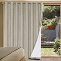 Blackout Curtains Durable Thick Textured Look 100% Blackout Patio Door Curtain Anti Rust Grommet Extra Wide Sliding Door Curtain Panel (Cobblestone / 100"W x 84"L (Pack of 1))