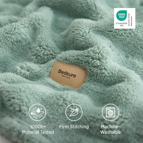 Cloud Bubble Fleece Twin Blanket for Bed (05 Sage Green / Twin (60" X 80"))
