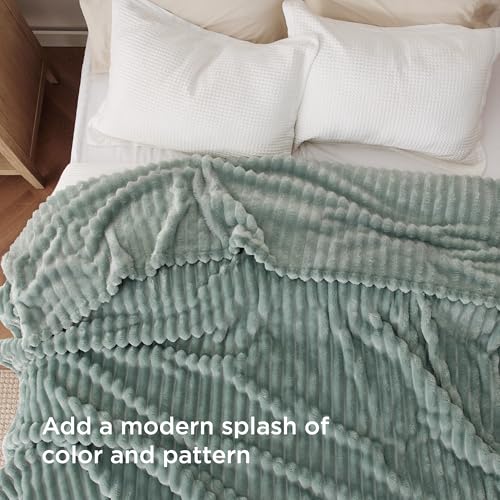 Soft Queen Size Blanket for Bed Sage Green 90"x90" (Sage Green / Queen)