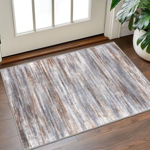 Modern Abstract Small Area Rugs 2x3 (Grey Brown / 2' x 3' (Rectangular))