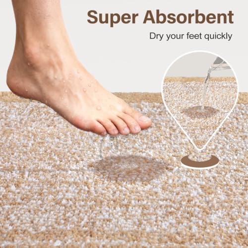 60x24 Long Bathroom Rugs Non Slip Washable (Beige / 2' x 5' (Rectangular))