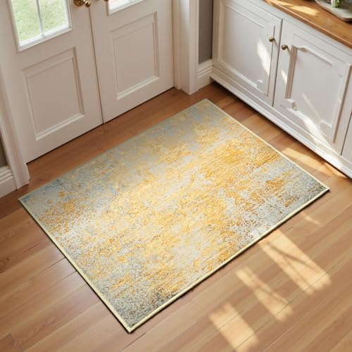 Entrance Rugs Indoor 2x3 Orange (Orange, Silver & Gray / 2' x 3' (Rectangular))