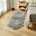 Grey Faux Sheepskin Runner Rugs 2x6 ft (Grey / 2' x 6' (Runner))