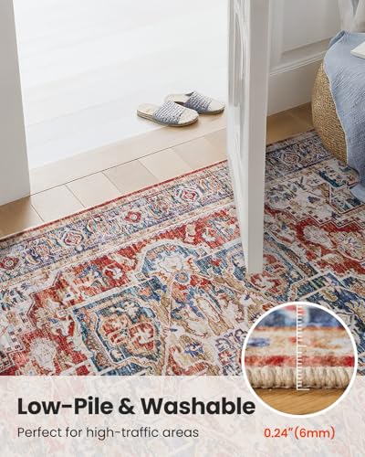 Amada 2x6 Washable Runner Rug for Kitchen & Entryway (2' x 6' (Runner) / Red)