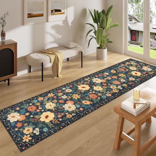 2x10 Runner Rug (Navy Blue / 2' x 10' (Rectangular))