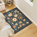 3x4 Area Rug Floral Washable Rug for Kitchen Non Slip (Navy Blue / 3' x 4' (Rectangular))