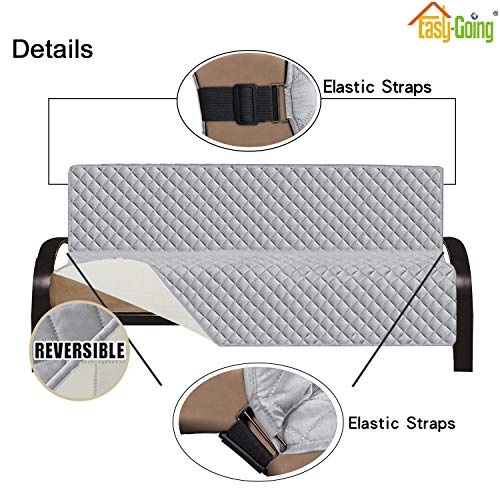 Reversible Couch Cover (Light Gray/Ivory / Large Futon)