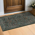 Dark Green 2x4 Rug Runner (Dark Green / Black / 2' x 4' (Rectangular))