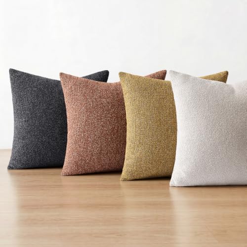 Textured Woven Throw Pillow Covers 12x20 Set of 2 Mustard Yellow (Mustard Yellow / 20" x 12" (Pack of 2))