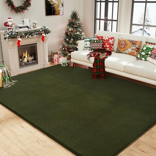 Olive Green Area Rugs for Bedroom Living Room (6' x 9' (Rectangular) / Olive Green)