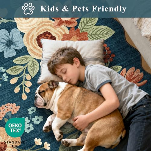 8x10 Area Rug for Living Room (Prussian Blue (Big) / 8' x 10' (Rectangular))