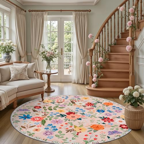 Round Area Rug Living Room (Beige / 6' (Round))
