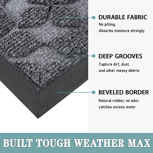 Sturdy Front Entrance Doormats (1'5" x 2'6" (Rectangular) / Geometric Grey)