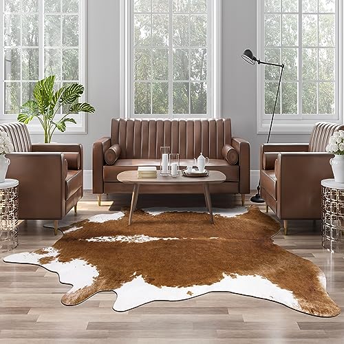 Faux Cowhide Rug (3' x 4' (Irregular) / Brown)