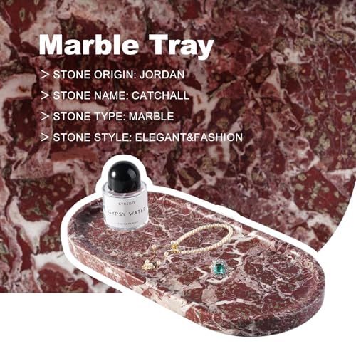 Norway Natural Marble Tray (Rose Lepanto / 12" x 6" x 0.8")