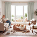 Cream Linen 100% Blackout Curtains for Bedroom 52 Width 120 Long (Cream / 52"W x 120"L (Pack of 2))