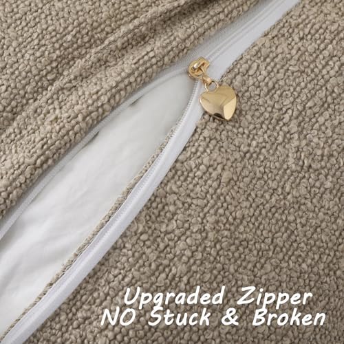 Pack of 2 Boucle Textured Throw Pillow Covers 20x20 Inch (Oatmeal / 20" x 20" (Pack of 2))