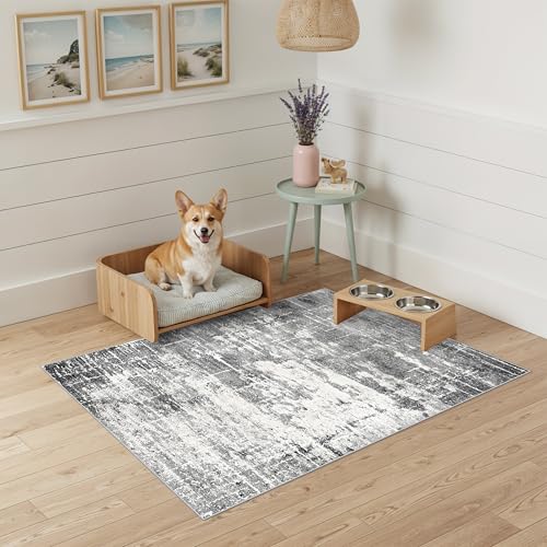 Washable 2x3 Entryway Area Rugs (2' x 3' (Rectangular) / Black/Grey)