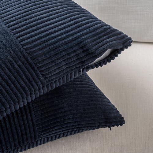 2 Packs Navy Blue Decorative Throw Pillow Covers 20x20 Inch for Living Room Couch Bed Sofa (Navy Blue / 20" x 20" (Pack of 2))