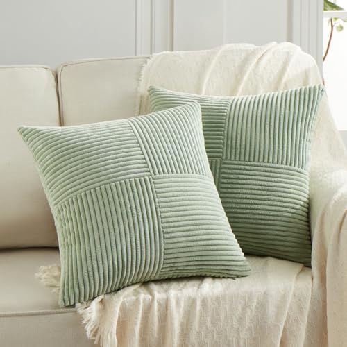 2 Packs Sage Green Euro Decorative Throw Pillow Covers 26x26 Inch for Bedroom Couch Bed (Sage Green / 26" x 26" (Pack of 2))