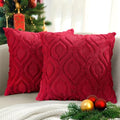 Faux Fur Plush Soft Red Throw Pillow Covers 26x26 Set of 2 (26" x 26" (Pack of 2) / Red)