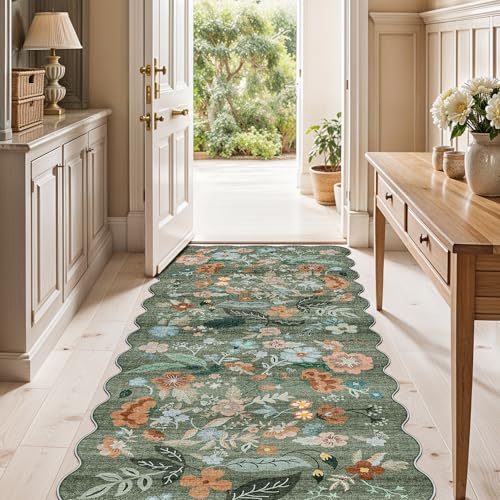 2x5 Washable Kitchen Area Rug (2' x 5' (Rectangular) / Green/Floral)