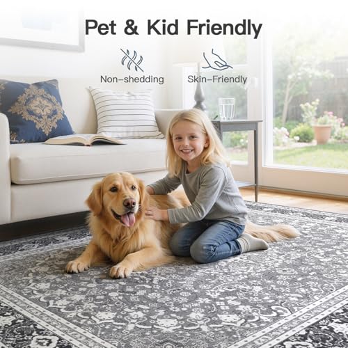 9x12 Area Rugs for Living Room (Oriental Light Grey / 9' X 12' (Rectangular))